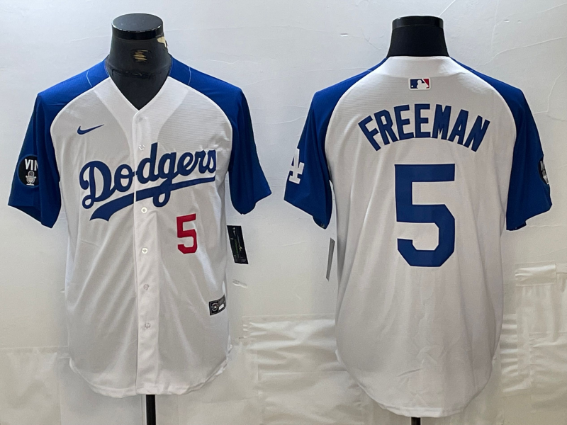 Men's Los Angeles Dodgers Freddie Freeman #5 White Limited Jersey